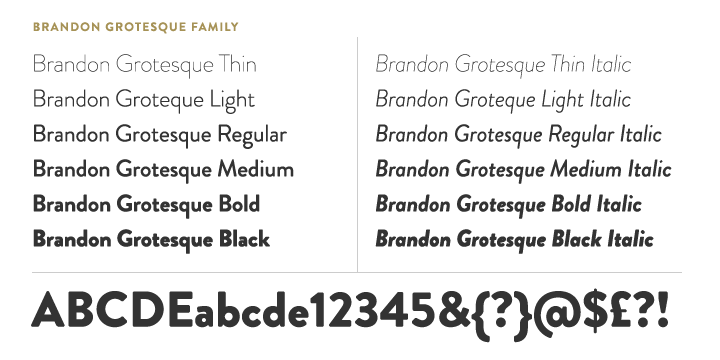 Brandon Grotesque typeface